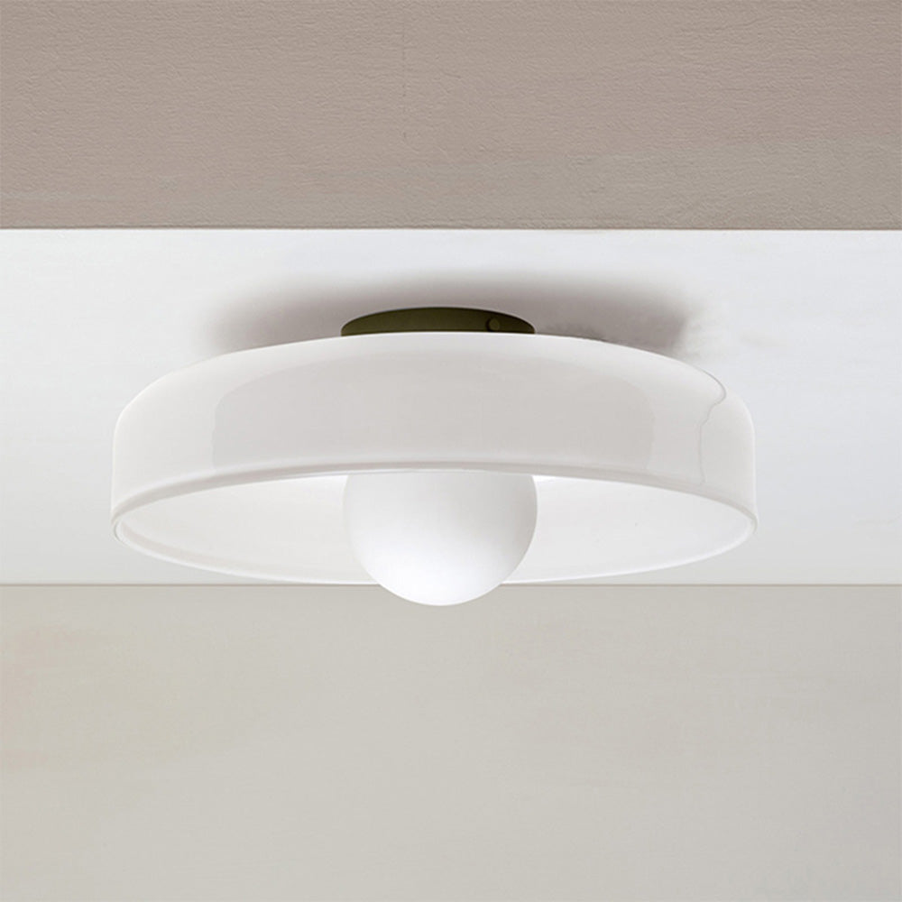 Modern Round Flush Mount Ceiling Light Fixture - Glass Decorative Ceiling Lamp 7