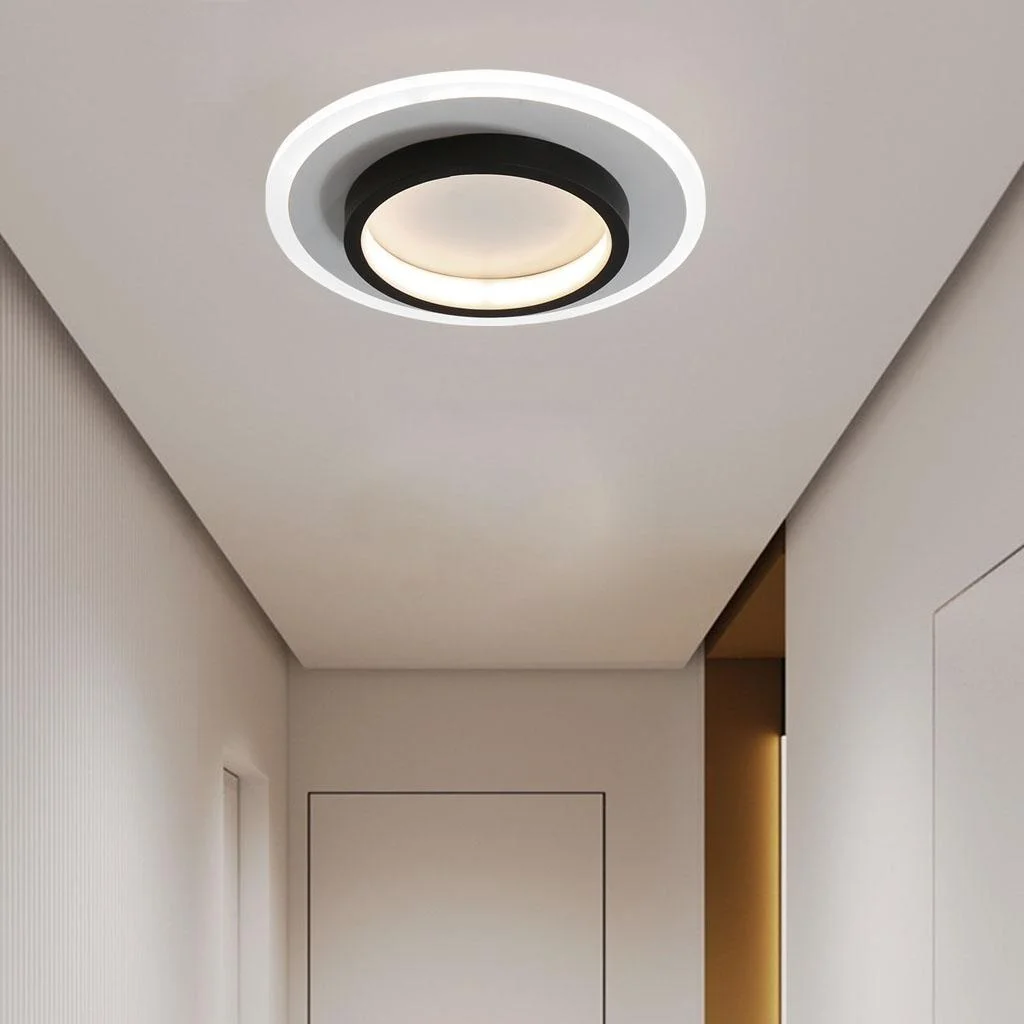 Modern Round LED Ceiling Light Fixture with Metal Frame and Acrylic Diffuser - 10W/20W 3
