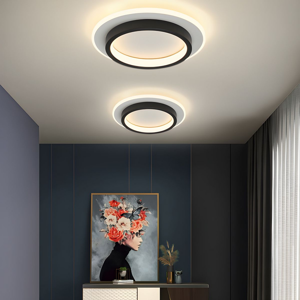 Modern Round LED Ceiling Light Fixture with Metal Frame and Acrylic Diffuser - 10W/20W 7