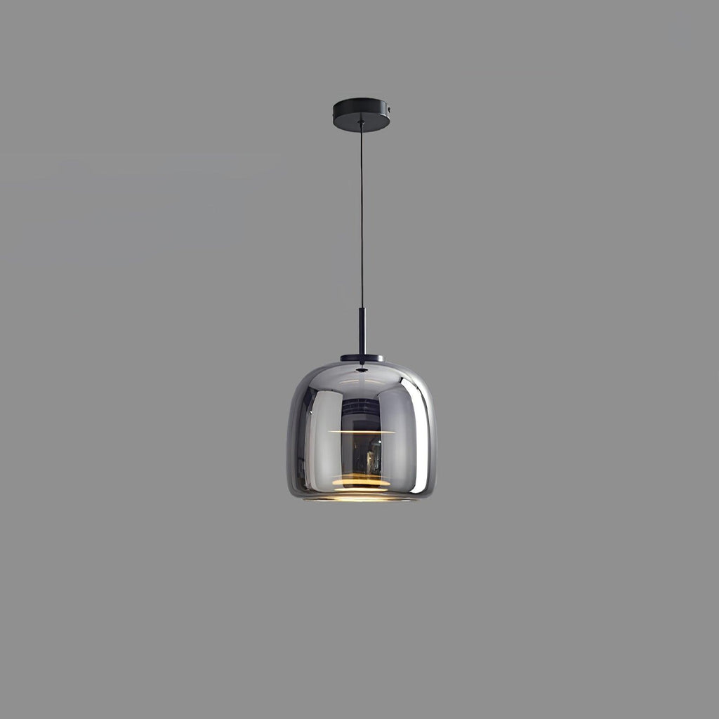 Modern Smoked Glass Pendant Lamp – Adjustable Height Kitchen Pendant Lighting for Contemporary Spaces 0