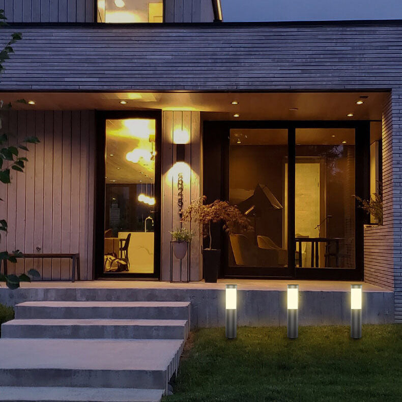 Modern Solar Garden Light – Waterproof LED Outdoor Fixture for Pathways and Patios, Stainless Steel Design 3