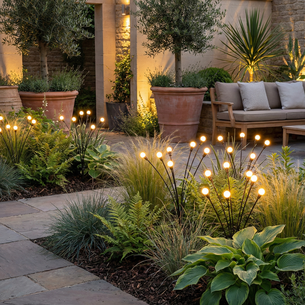 Modern Solar Garden Lights – Waterproof LED Outdoor Lighting for Patios and Landscapes, Easy Installation, 120 Lumens 5