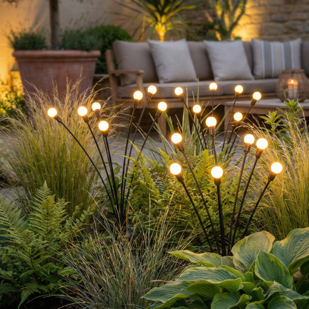 Modern Solar Garden Lights – Waterproof LED Outdoor Lighting for Patios and Landscapes, Easy Installation, 120 Lumens 6