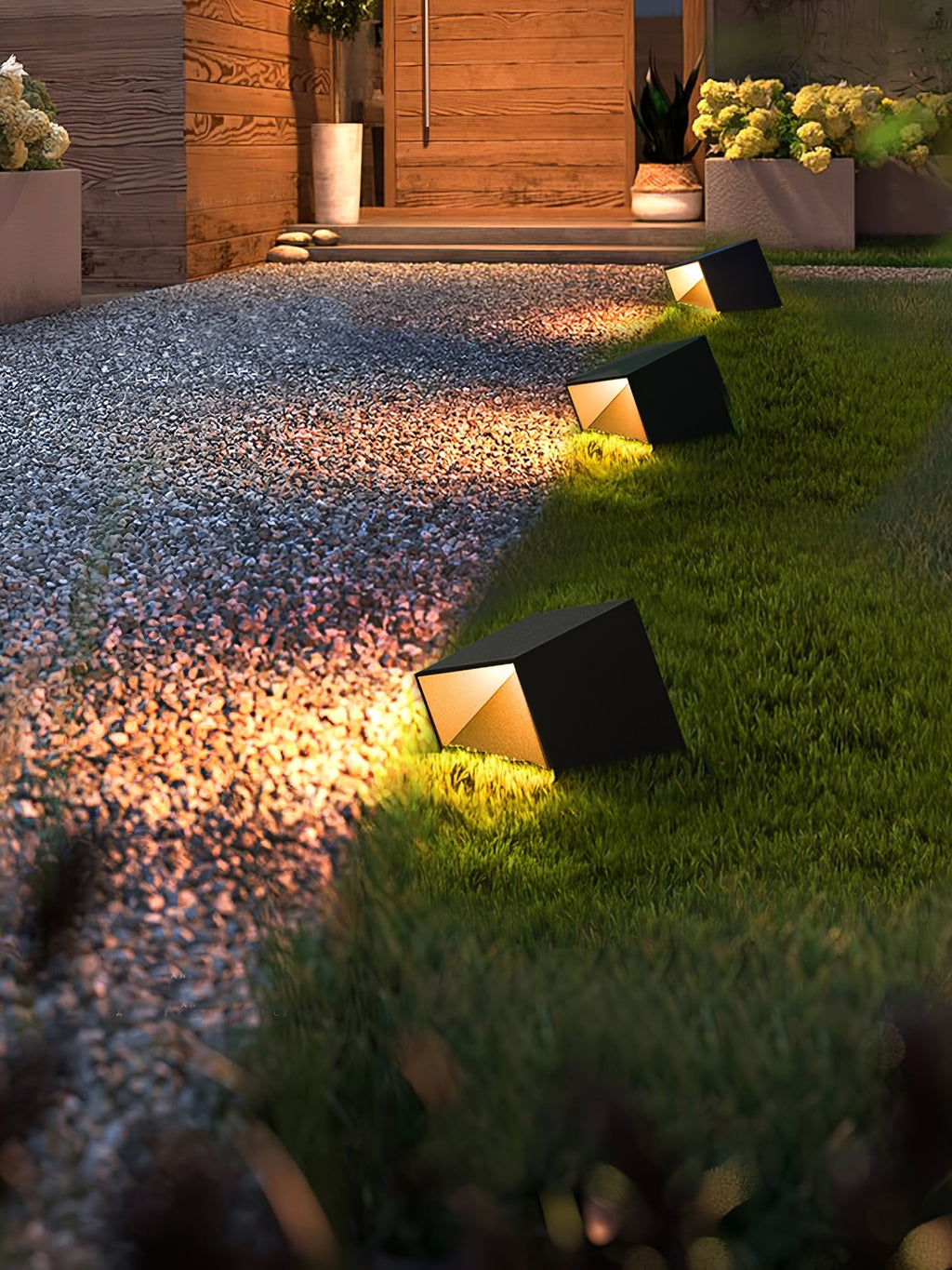 Modern Solar Outdoor Path Light Stainless Steel Automatic 3