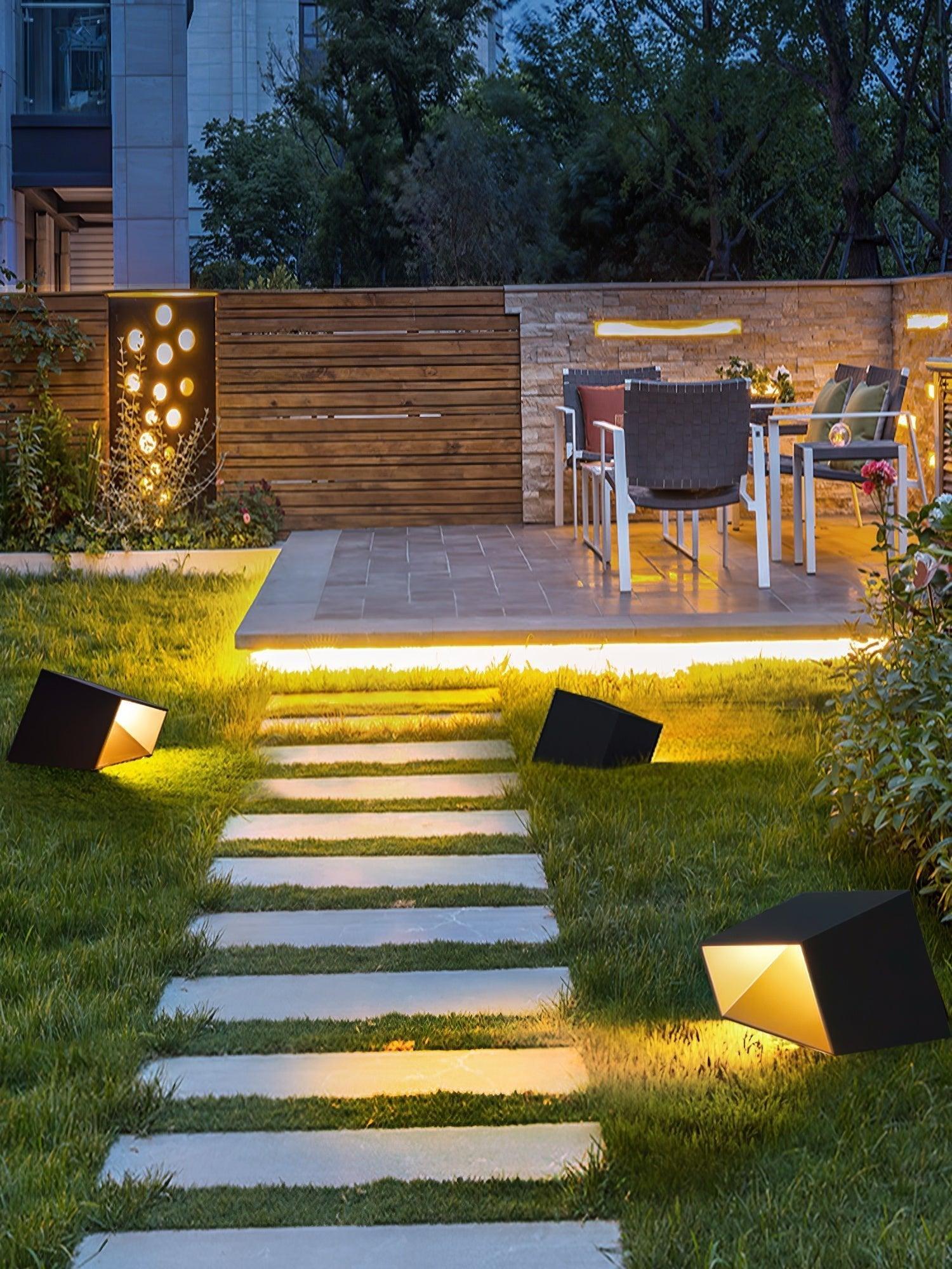 Modern Solar Outdoor Path Light Stainless Steel Automatic 4