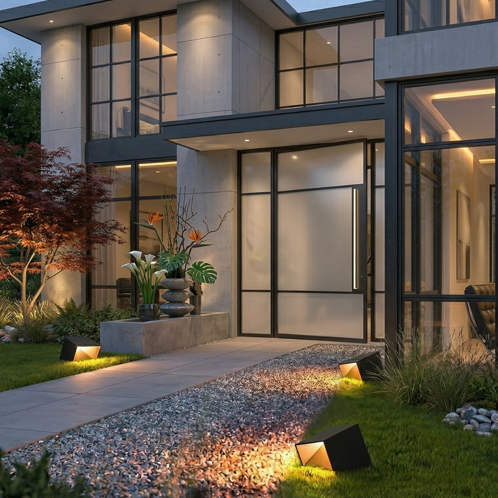 Modern Solar Outdoor Path Light Stainless Steel Automatic 99