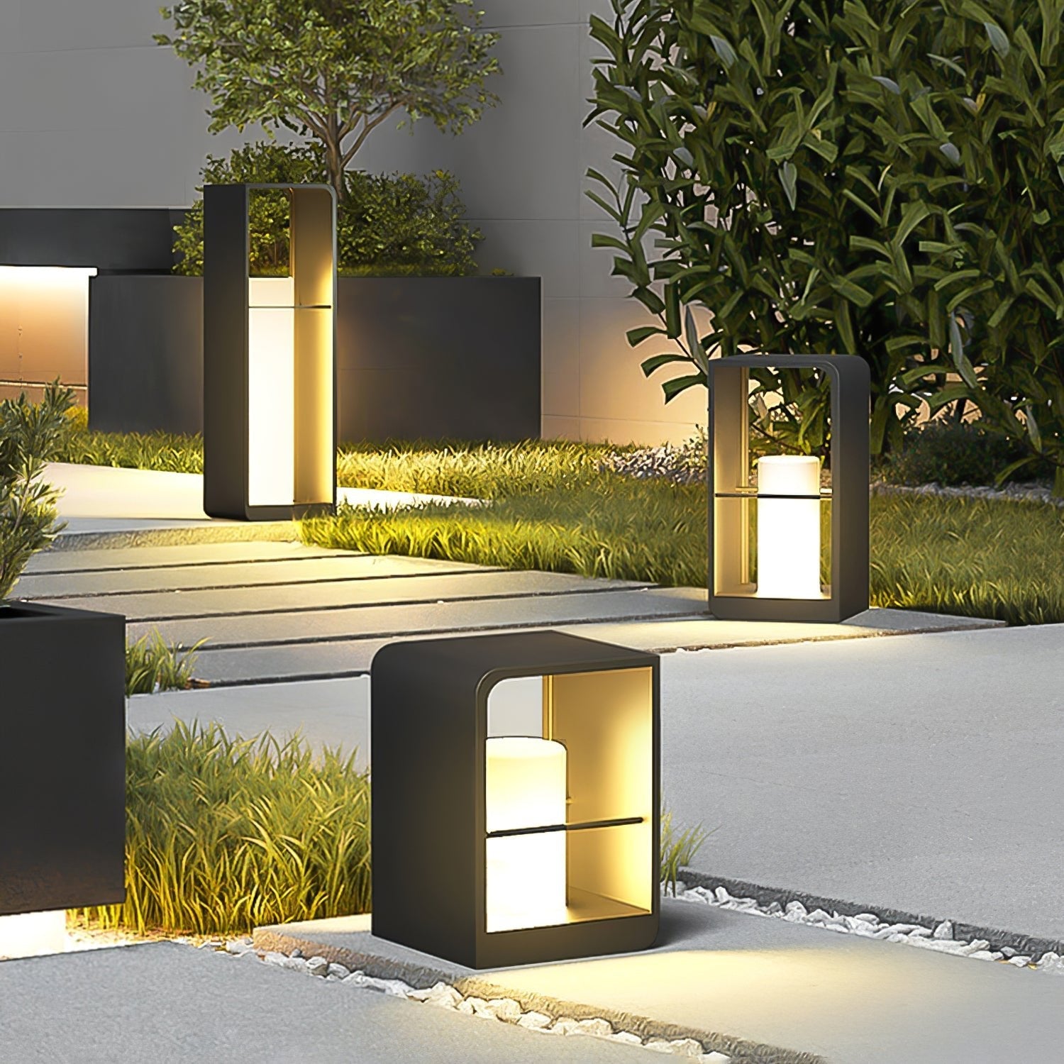 Modern Solar Outdoor Path Light Stainless Steel Waterproof 7