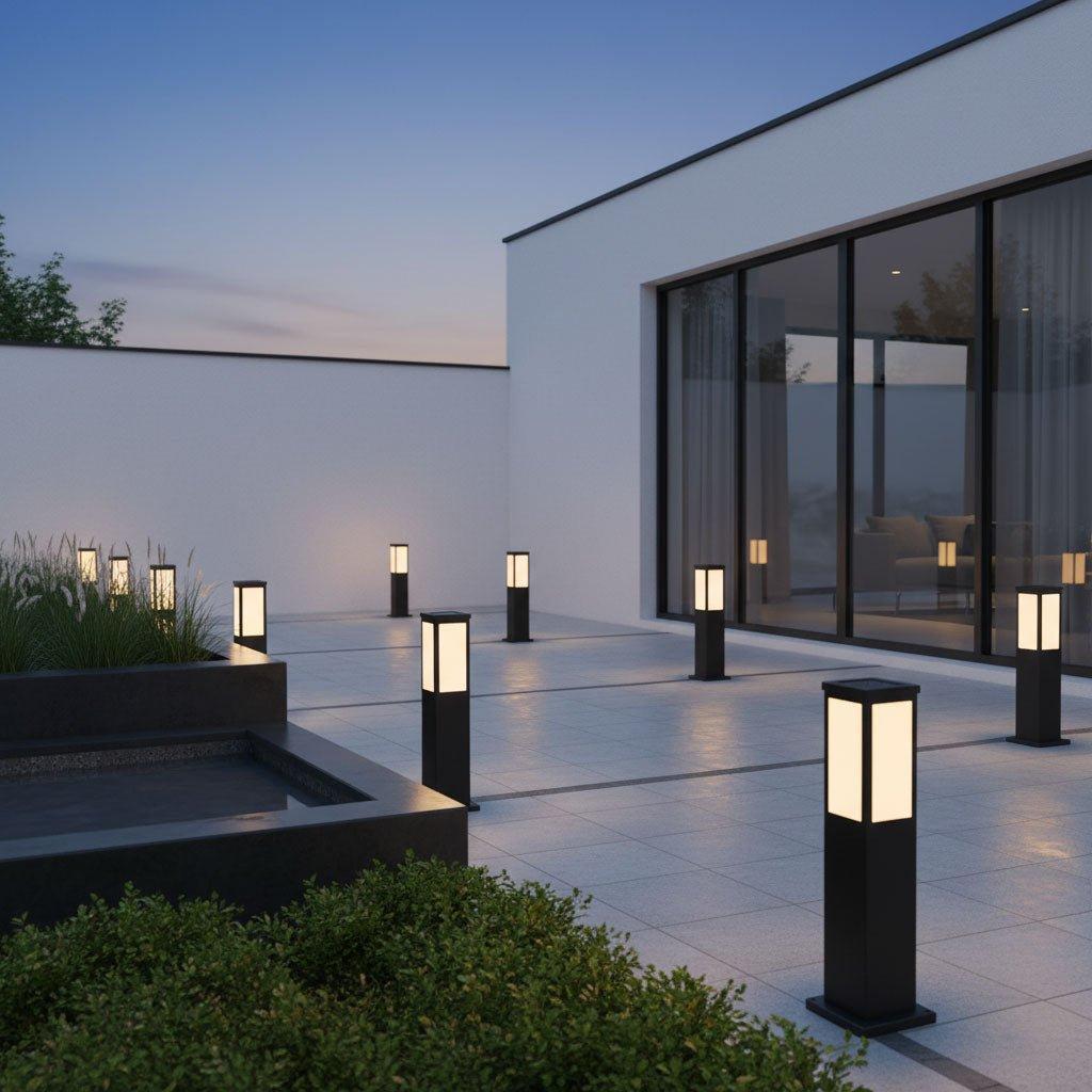 Modern Solar Outdoor Post Light Aluminium Waterproof LED 2