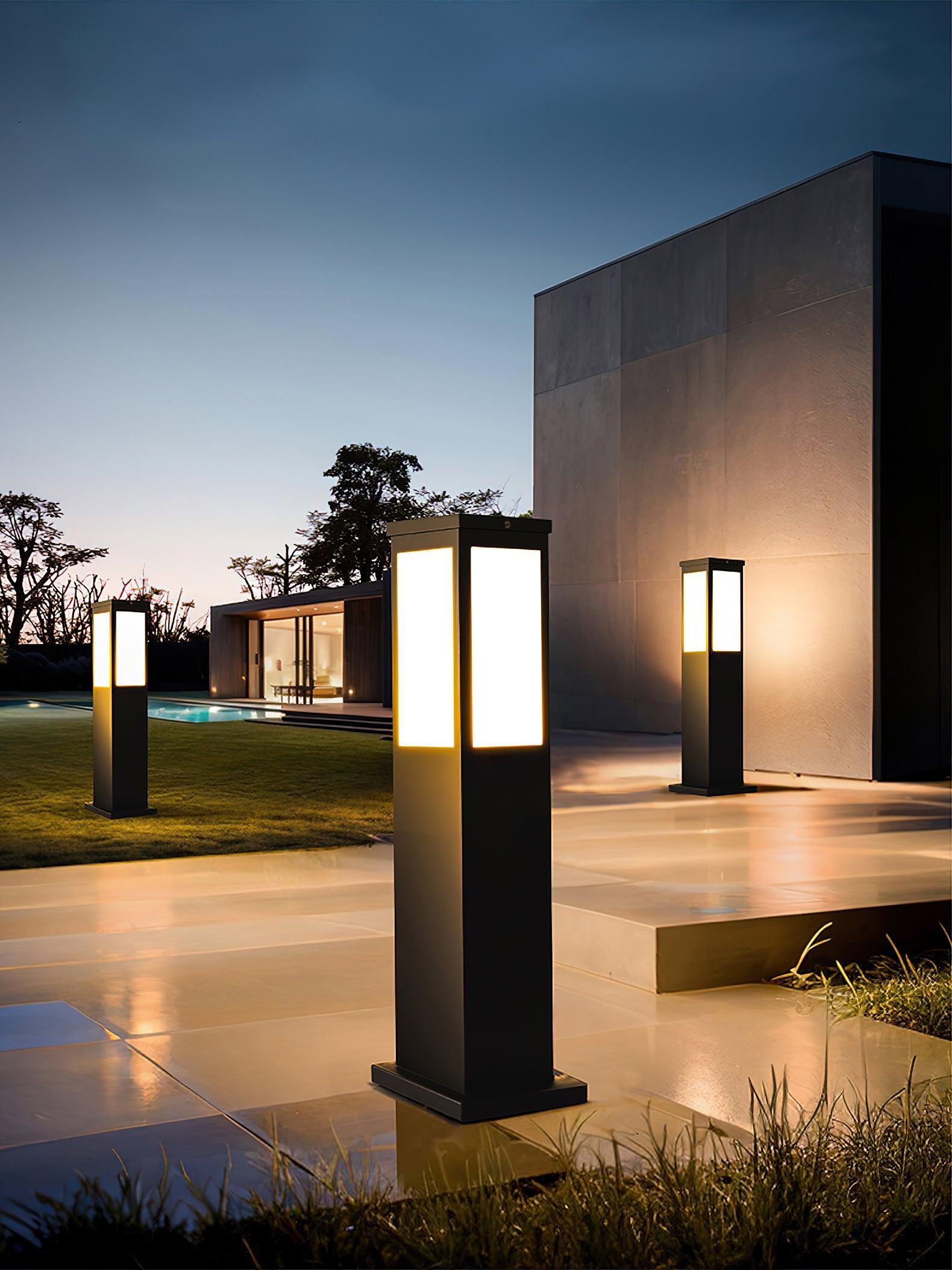 Modern Solar Outdoor Post Light Aluminium Waterproof LED 6