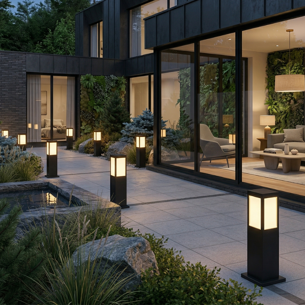 Modern Solar Outdoor Post Light Aluminium Waterproof LED 99
