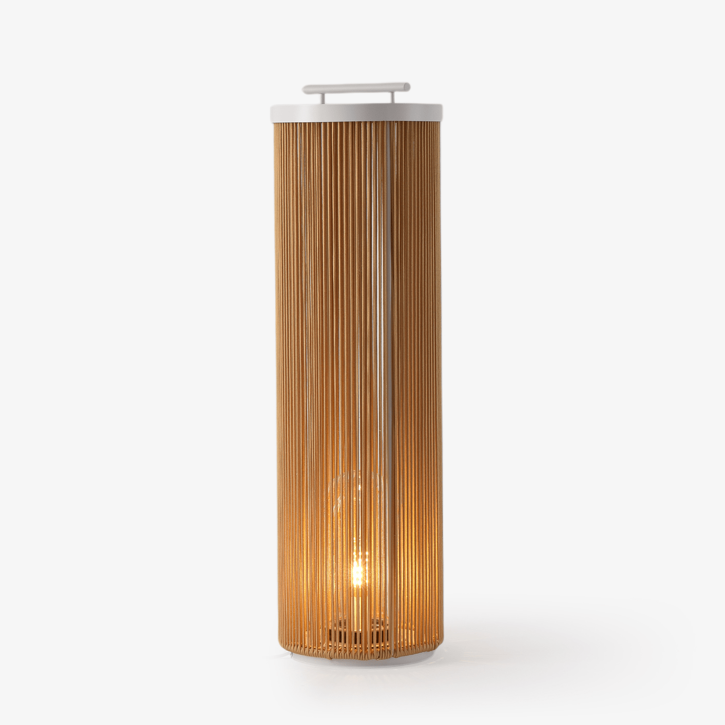 Modern Solar Outdoor Post Light Natural Rattan Waterproof 1