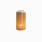 Modern Solar Outdoor Post Light Natural Rattan Waterproof 9