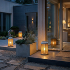 Modern Solar Outdoor Post Light Natural Rattan Waterproof 99