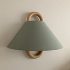 Modern Solid Wood Wall Sconce Lamp with Fabric Shade – 1-Light Semi-Circle Wall Lighting for Living Room and Bedroom 15
