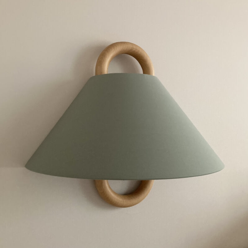 Modern Solid Wood Wall Sconce Lamp with Fabric Shade – 1-Light Semi-Circle Wall Lighting for Living Room and Bedroom 15