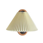 Modern Solid Wood Wall Sconce Lamp with Fabric Shade – 1-Light Semi-Circle Wall Lighting for Living Room and Bedroom 3