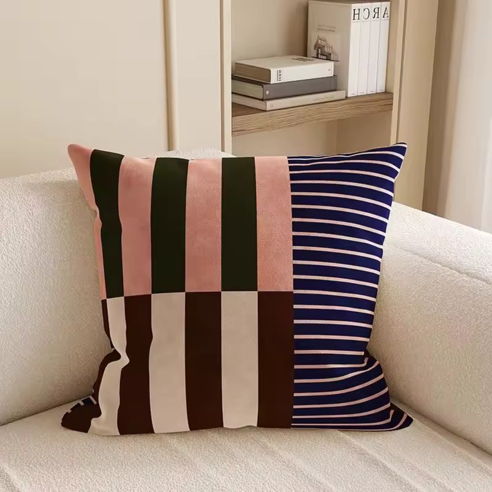 Modern Striped Cushion Cover Soft Microfibre Blend 45x45 cm 0