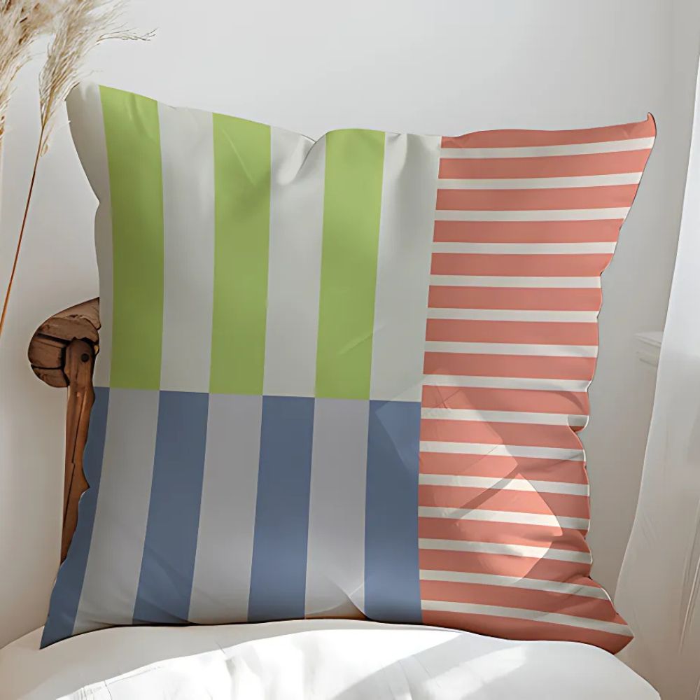 Modern Striped Cushion Cover Soft Microfibre Blend 45x45 cm 4