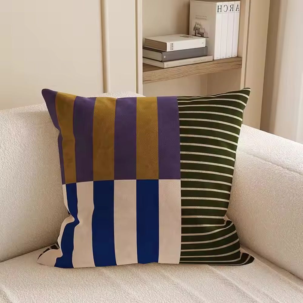 Modern Striped Cushion Cover Soft Microfibre Blend 45x45 cm 6