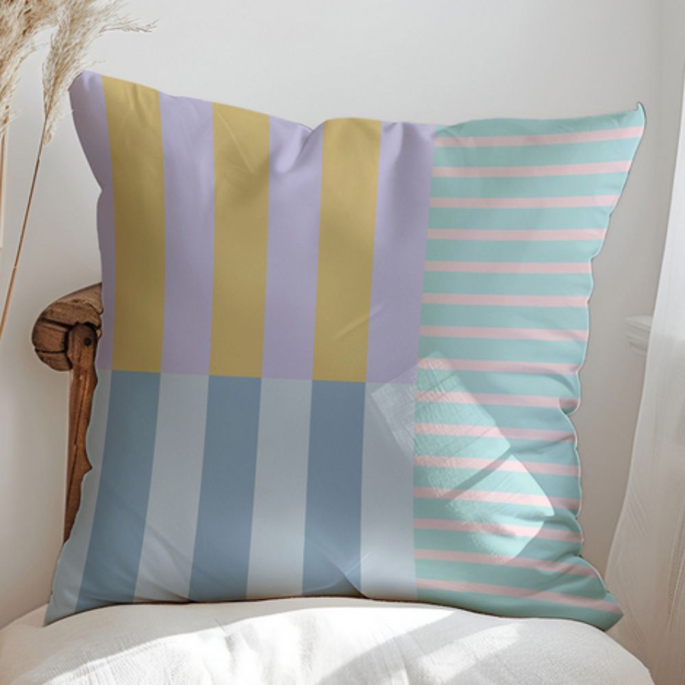 Modern Striped Cushion Cover Soft Microfibre Blend 45x45 cm 7