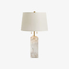 Modern Table Lamp Alabaster Design Fabric Shade Adjustable Height 1