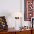 Modern Table Lamp Glass Shade Adjustable Height 2