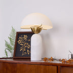 Modern Table Lamp Glass Shade Adjustable Height 3