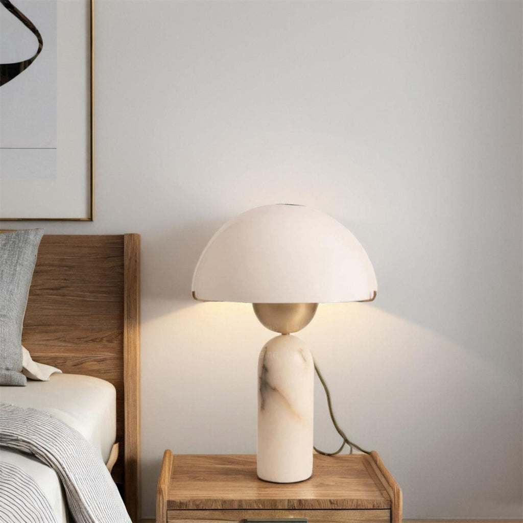 Modern Table Lamp Glass Shade Adjustable Height 5