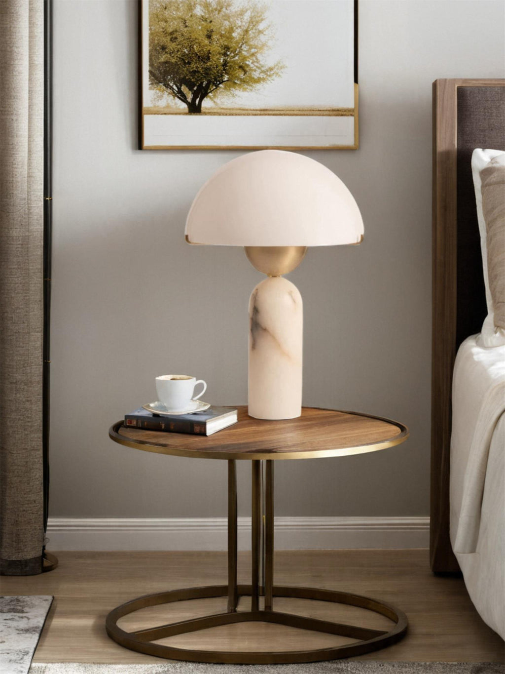 Modern Table Lamp Glass Shade Adjustable Height 6