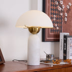 Modern Table Lamp Glass Shade Adjustable Height 8