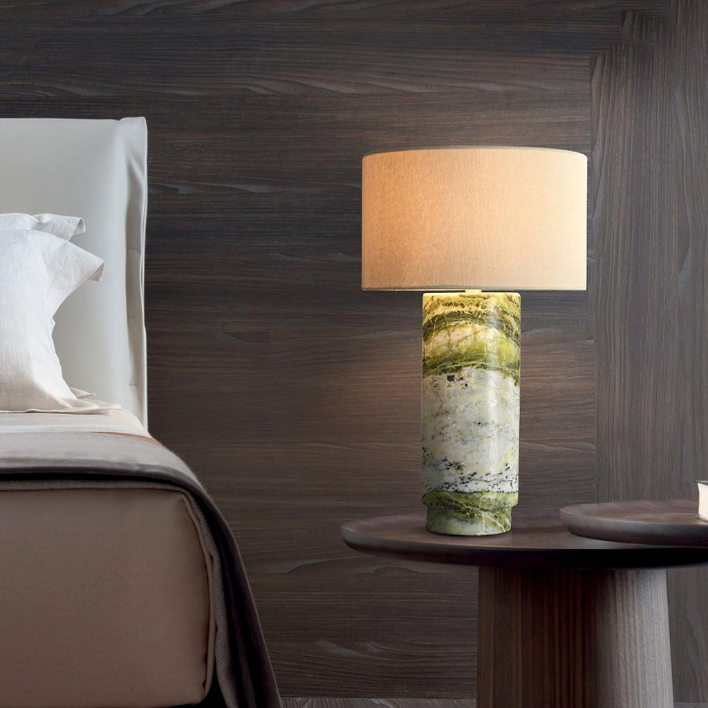 Modern Table Lamp Green Marble Base Inline Switch 2