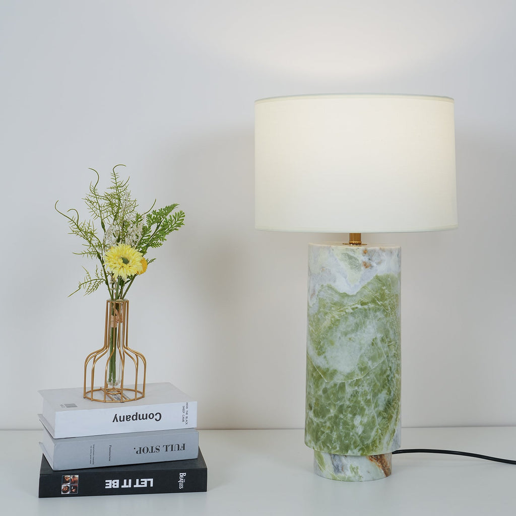 Modern Table Lamp Green Marble Base Inline Switch 4