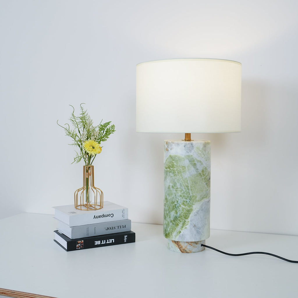 Modern Table Lamp Green Marble Base Inline Switch 5