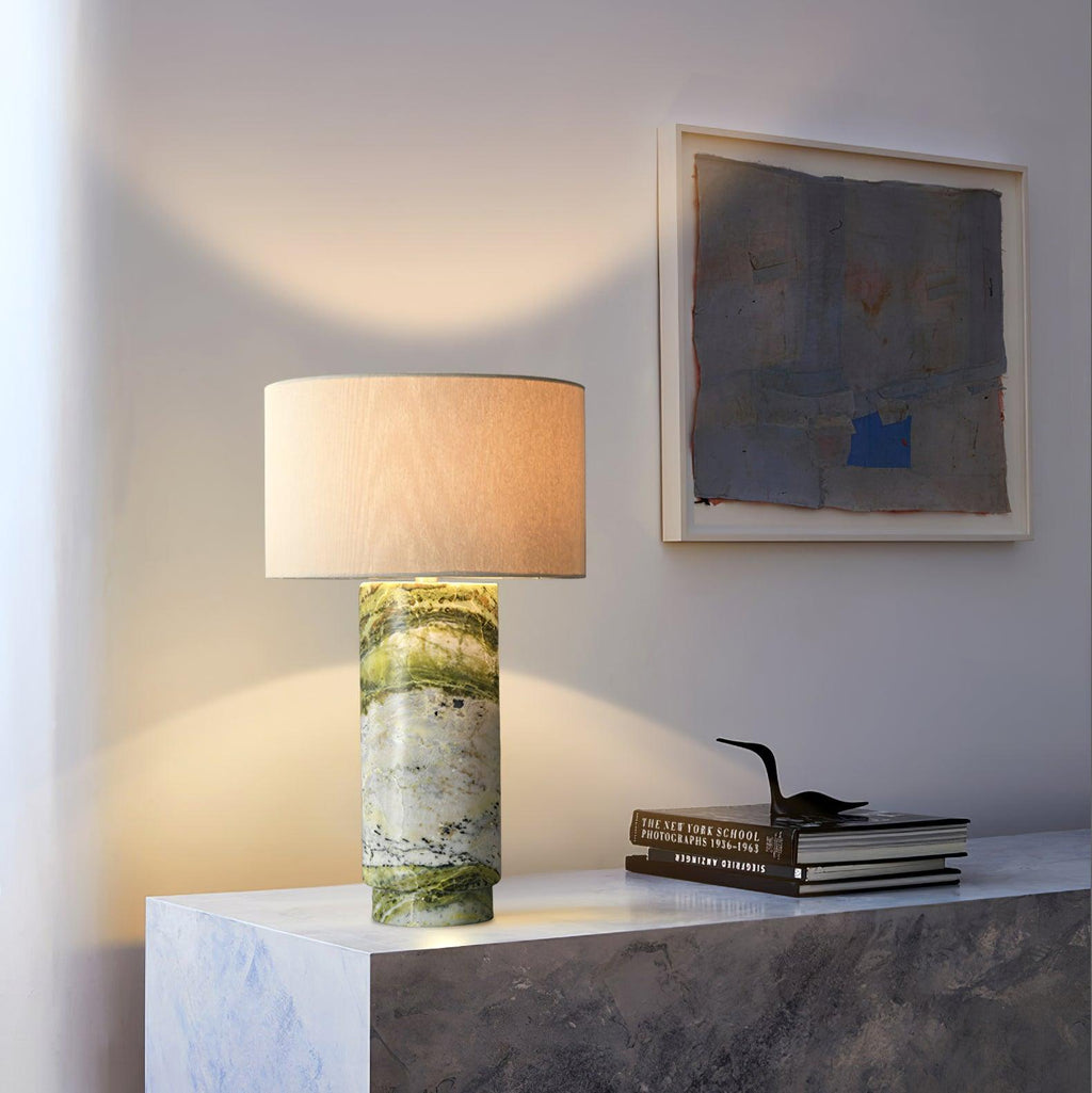 Modern Table Lamp Green Marble Base Inline Switch 6