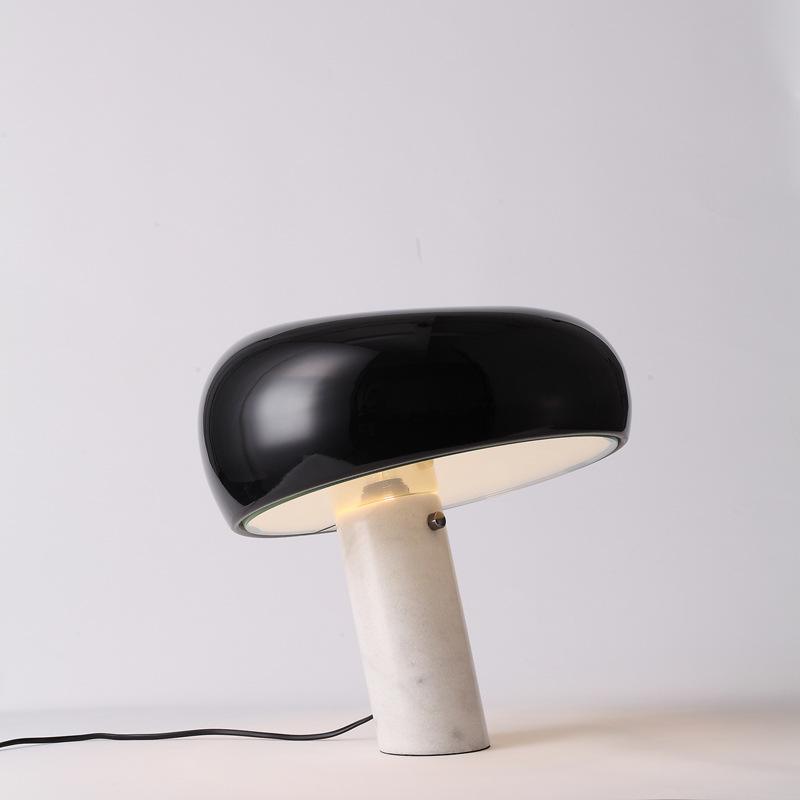 Modern Table Lamp Marble Base Metal Shade LED Compatible 6