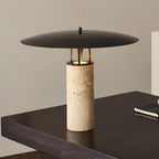 Modern Table Lamp Metal Base Black Shade Inline Switch 1