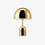 Chrome Metal Table Lamp Bell Shade Compact Matte Finish Modern Living Room Bedroom Home Decor - Stack & Clear 4