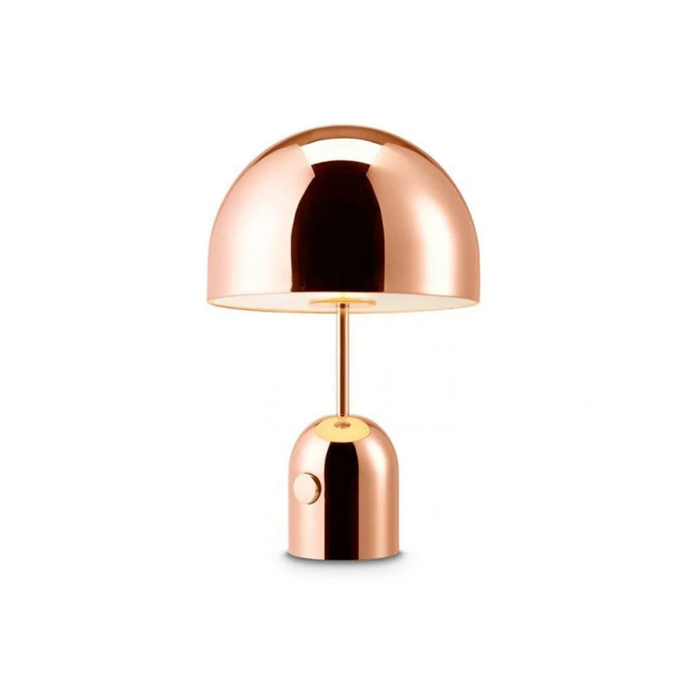 Chrome Metal Table Lamp Bell Shade Compact Matte Finish Modern Living Room Bedroom Home Decor - Stack & Clear 13
