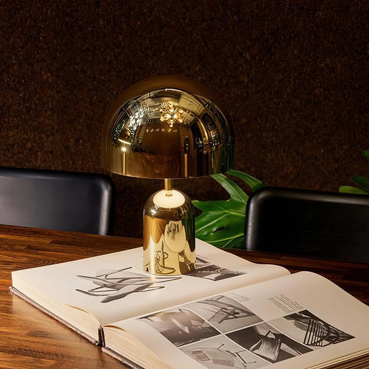 Chrome Metal Table Lamp Bell Shade Compact Matte Finish Modern Living Room Bedroom Home Decor - Stack & Clear 5