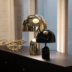 Chrome Metal Table Lamp Bell Shade Compact Matte Finish Modern Living Room Bedroom Home Decor - Stack & Clear 7