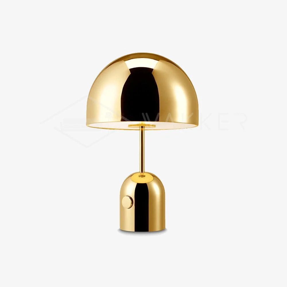 Chrome Metal Table Lamp Bell Shade Compact Matte Finish Modern Living Room Bedroom Home Decor - Stack & Clear 12