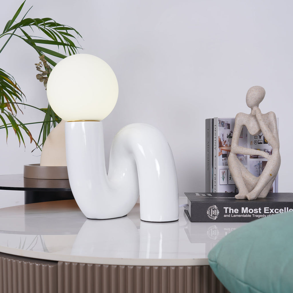 Modern Table Lamp Resin Glass LED Dimmable 5