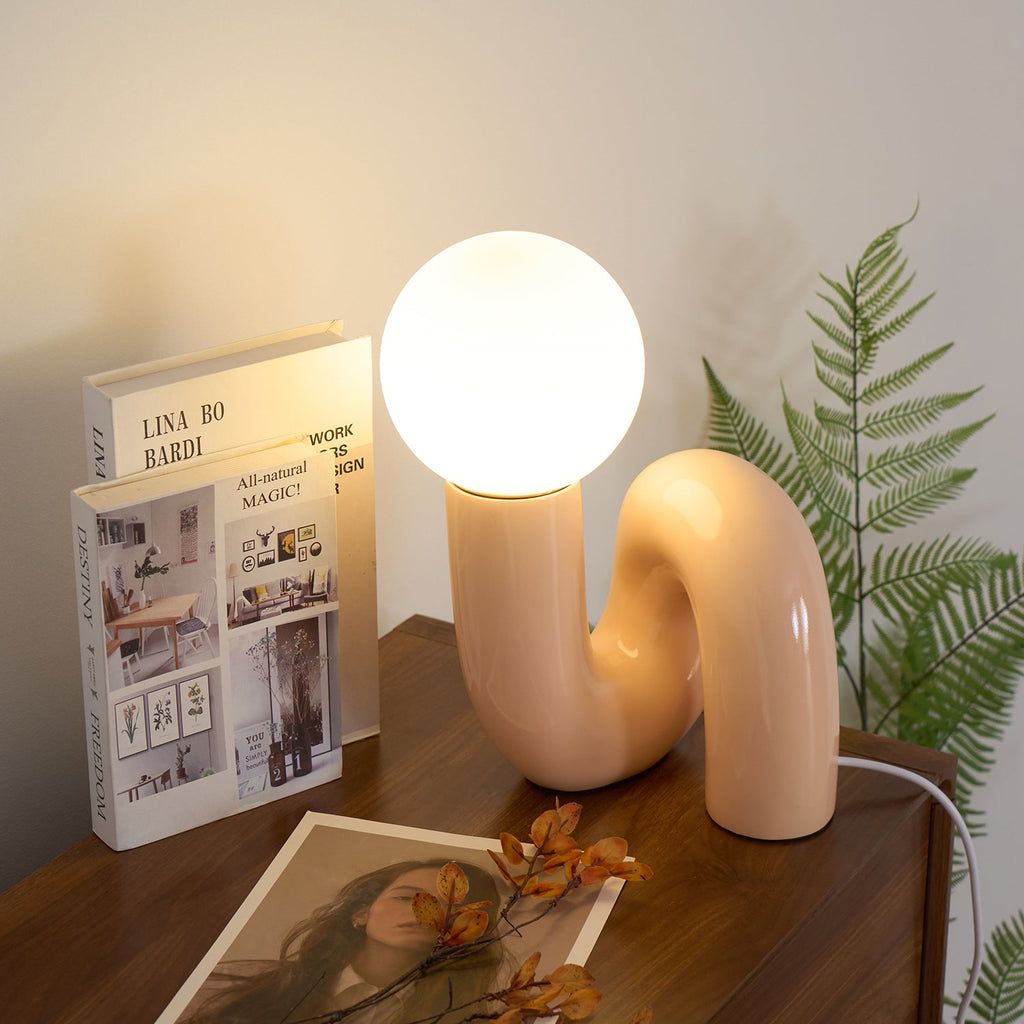 Modern Table Lamp Resin Glass LED Dimmable 7