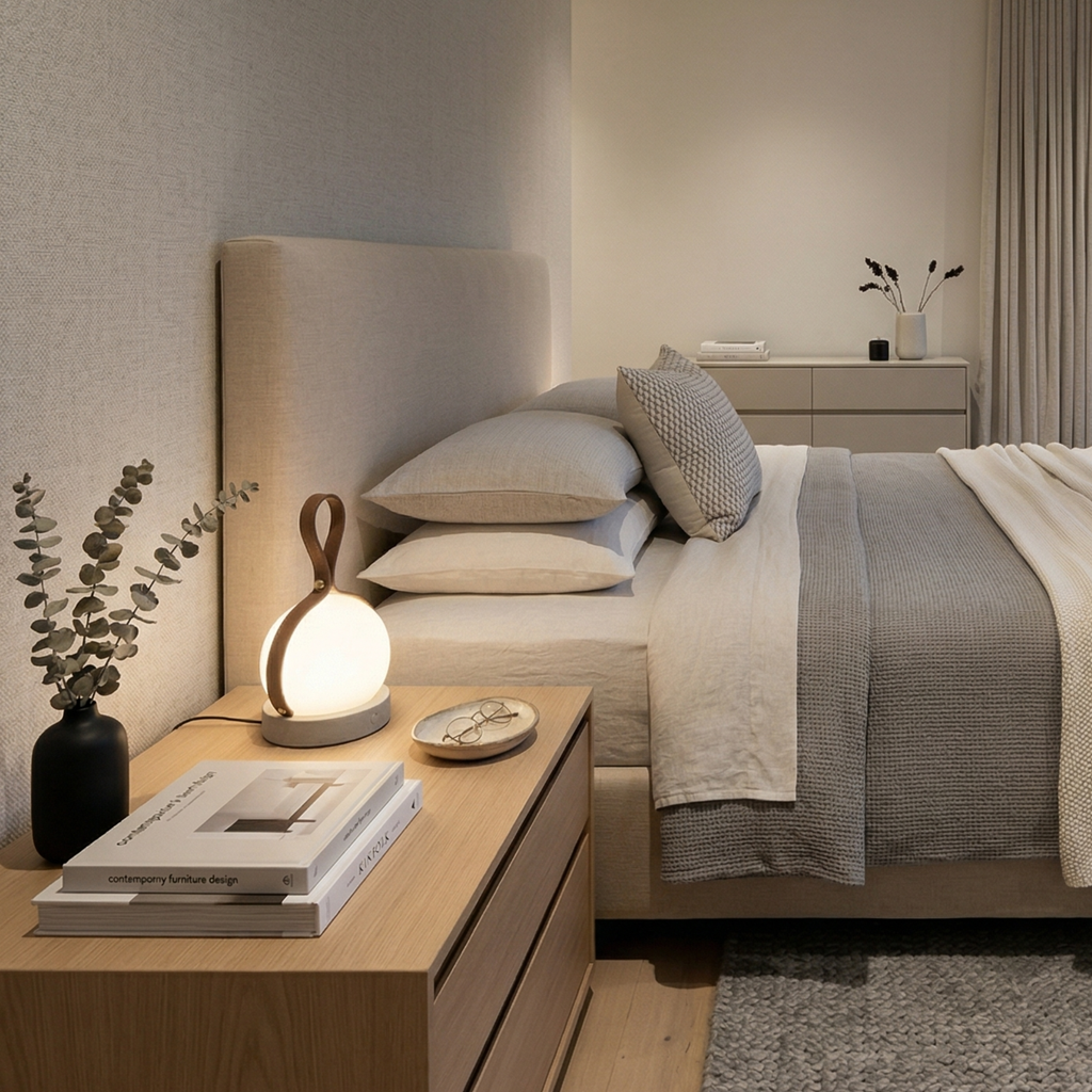 Modern Table Lamp with Integrated LED for Bedroom and Living Room 99