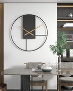 Modern Wall Clock Decor with Black Frame and Gold Hands – 12 Inch Minimalist Design 2