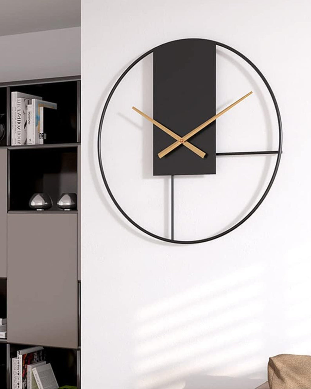 Modern Wall Clock Decor with Black Frame and Gold Hands – 12 Inch Minimalist Design 3