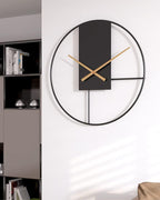 Modern Wall Clock Decor with Black Frame and Gold Hands – 12 Inch Minimalist Design 3