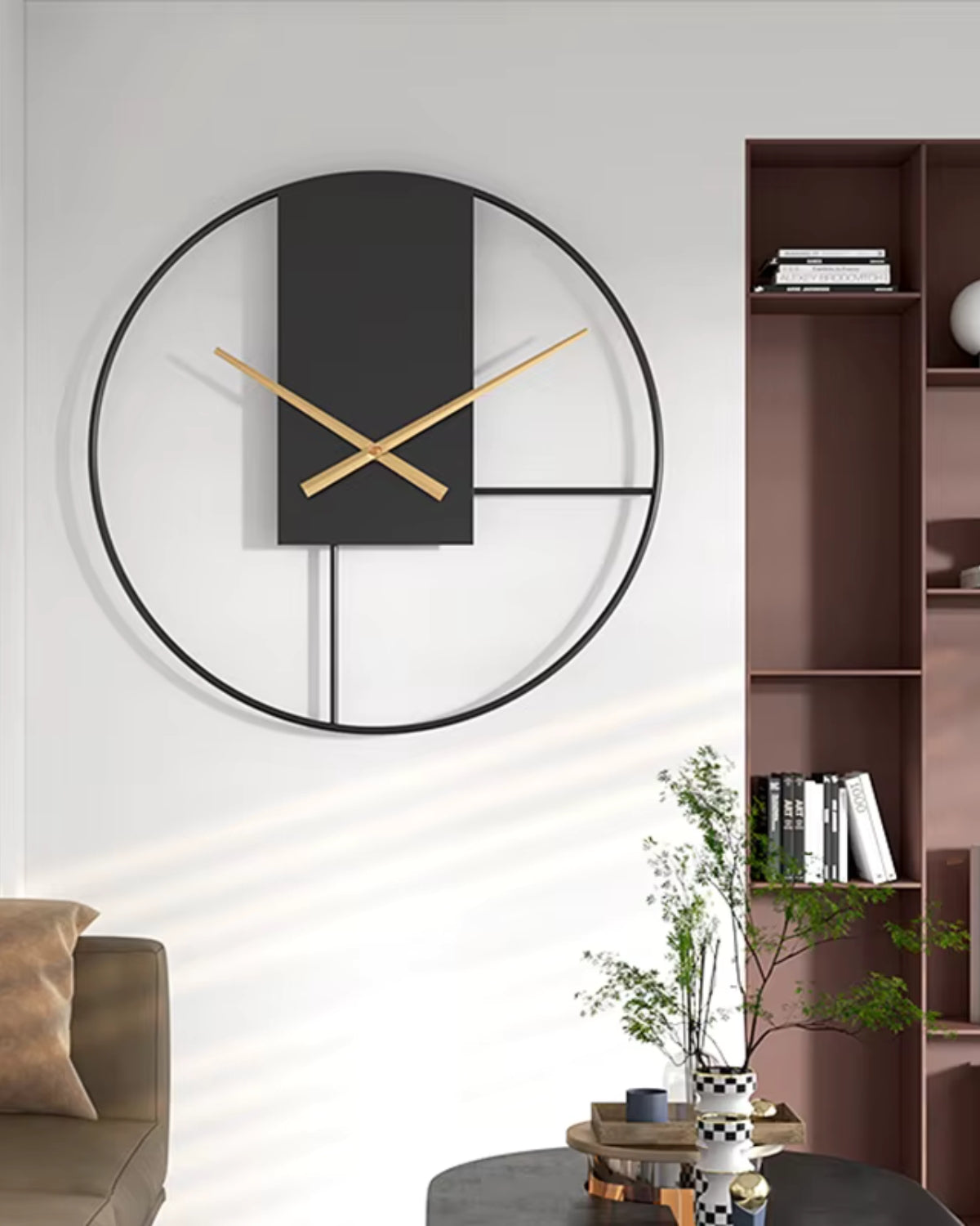 Modern Wall Clock Decor with Black Frame and Gold Hands – 12 Inch Minimalist Design 7