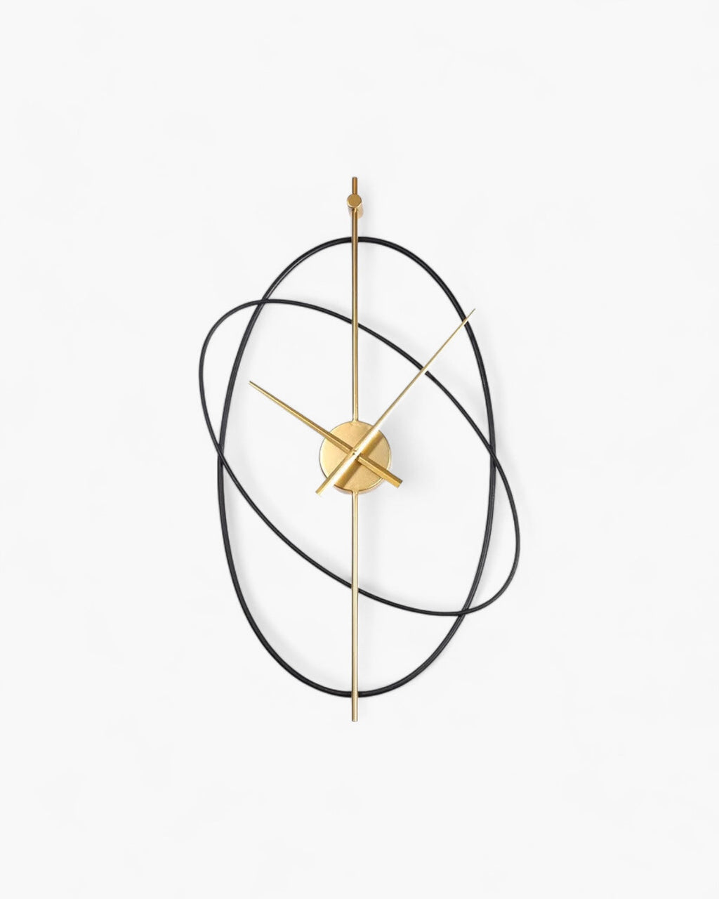 Modern Wall Clock Decor with Black Orbital Rings and Gold Hands - 12 Inch 0