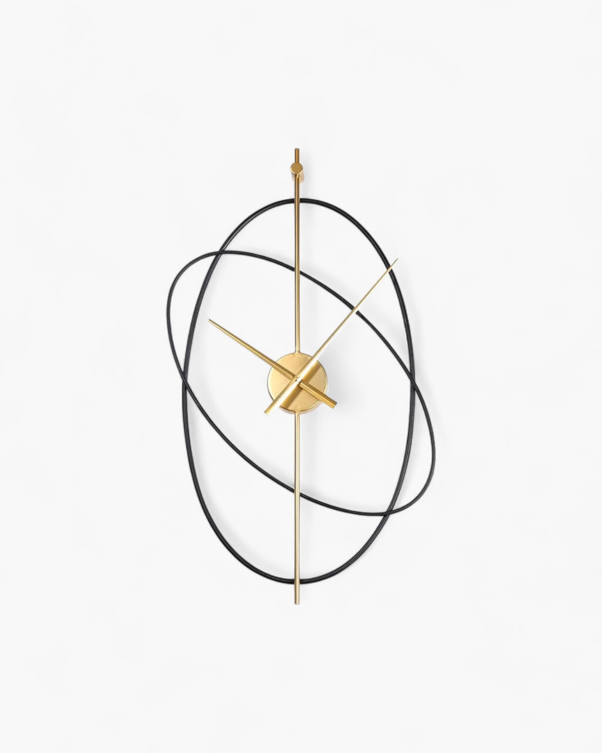 Modern Wall Clock Decor with Black Orbital Rings and Gold Hands - 12 Inch 0